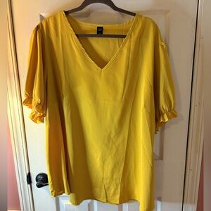 (SALE) SHEIN gold V-Neck Blouse